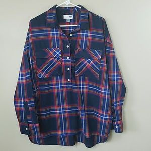 Old Navy Tops - Old Navy Boyfriend Fit Plaid Popover Shirt Old Navy Tops - Old Navy Boyfriend Fit Plaid Popover Shirt